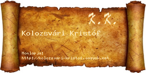 Kolozsvári Kristóf névjegykártya