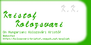 kristof kolozsvari business card